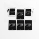 STEEN unisex hydrating face mask set of six, black and white minimalist packaging on white background