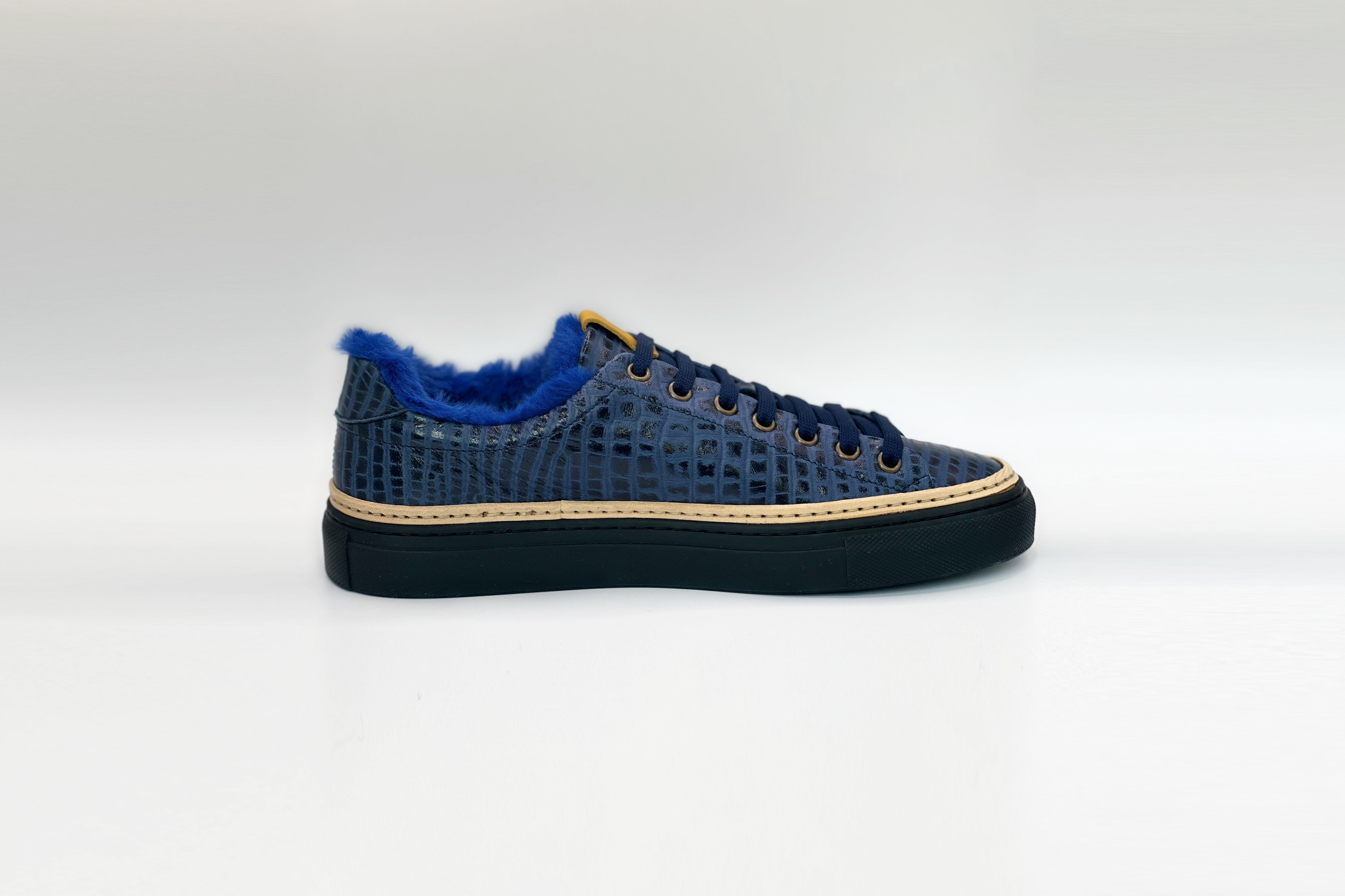 Mens navy sale blue leather sneakers