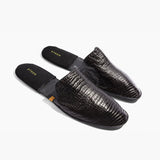 Men’s Crocodile Embossed Leather Foldable Slippers