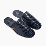 Men’s Crocodile Embossed Leather Foldable Slippers