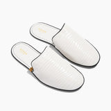 Women’s Crocodile Embossed Leather Foldable Slippers