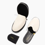 Women’s Crocodile Embossed Leather Foldable Slippers