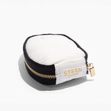 Women’s Crocodile Embossed Leather Foldable Slippers with Eco-Fur